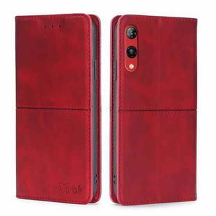 For Rakuten Hand 4G Cow Texture Magnetic Horizontal Flip Leather Phone Case(Red)