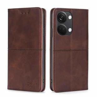 For OnePlus Ace 2V 5G Cow Texture Magnetic Horizontal Flip Leather Phone Case(Dark Brown)