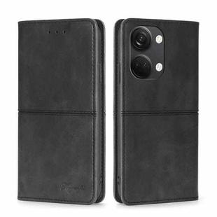 For OnePlus Ace 2V 5G Cow Texture Magnetic Horizontal Flip Leather Phone Case(Black)