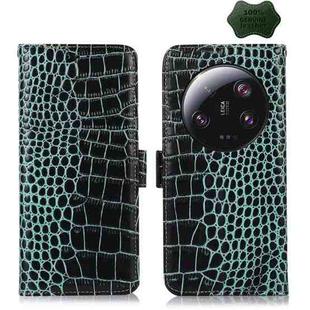 For Xiaomi 13 Ultra Crocodile Top Layer Cowhide Leather Phone Case(Green)