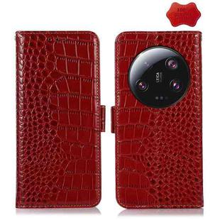 For Xiaomi 13 Ultra Crocodile Top Layer Cowhide Leather Phone Case(Red)