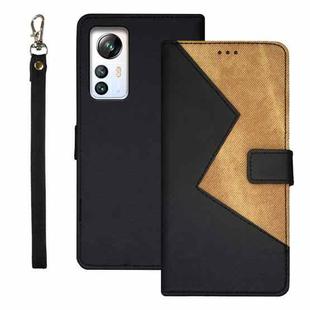 For Blackview A85 idewei Two-color Splicing Leather Phone Case(Black)