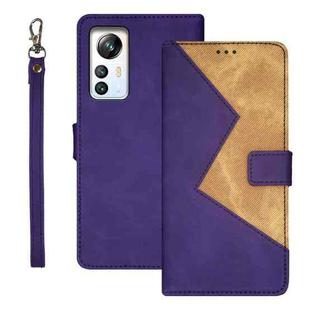 For Blackview A85 idewei Two-color Splicing Leather Phone Case(Purple)