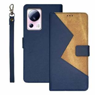 For Xiaomi 13 Lite idewei Two-color Splicing Leather Phone Case(Blue)