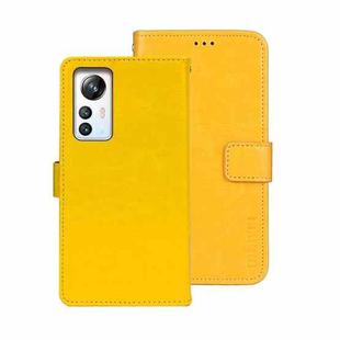 For Blackview A85 idewei Crazy Horse Texture Leather Phone Case with Holder(Yellow)