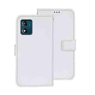 For Motorola Moto E13 idewei Crazy Horse Texture Leather Phone Case with Holder(White)