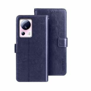 For Xiaomi 13 Lite idewei Crazy Horse Texture Leather Phone Case with Holder(Blue)