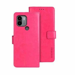 For Xiaomi Poco C51 idewei Crazy Horse Texture Leather Phone Case with Holder(Rose Red)