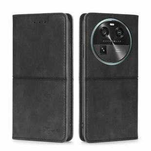 For OPPO Find X6 5G Cow Texture Magnetic Horizontal Flip Leather Phone Case(Black)