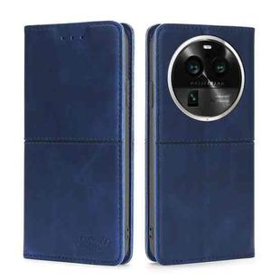 For OPPO Find X6 Pro 5G Cow Texture Magnetic Horizontal Flip Leather Phone Case(Blue)