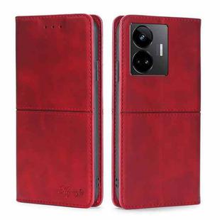 For Realme GT Neo 5 / GT3 / GT Neo 5 240W Cow Texture Magnetic Horizontal Flip Leather Phone Case(Red)