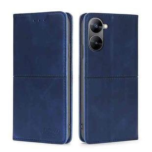 For Realme V30 5G / V30t Cow Texture Magnetic Horizontal Flip Leather Phone Case(Blue)