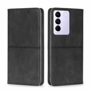For vivo S16e / V27e Cow Texture Magnetic Horizontal Flip Leather Phone Case(Black)