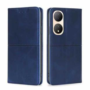 For vivo Y100 5G Cow Texture Magnetic Horizontal Flip Leather Phone Case(Blue)