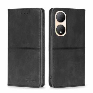 For vivo Y100 5G Cow Texture Magnetic Horizontal Flip Leather Phone Case(Black)
