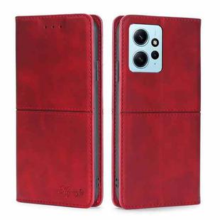 For Xiaomi Redmi Note 12 4G Global Cow Texture Magnetic Horizontal Flip Leather Phone Case(Red)