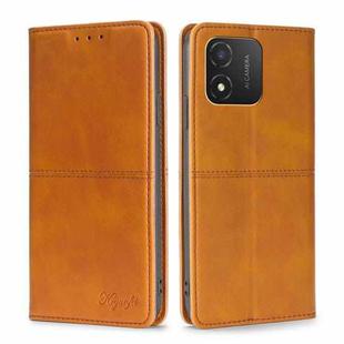 For Honor X5 4G Cow Texture Magnetic Horizontal Flip Leather Phone Case(Light Brown)