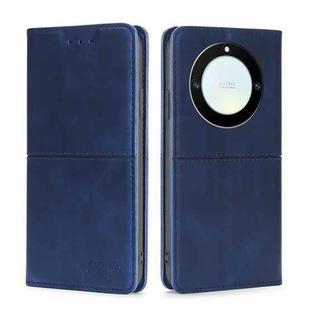 For Honor X40 Cow Texture Magnetic Horizontal Flip Leather Phone Case(Blue)