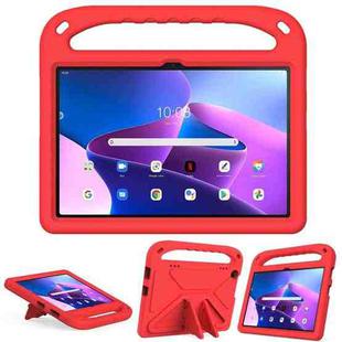 For Lenovo Tab M10 3rd Gen Handle EVA Shockproof Tablet Case with Holder(Red)