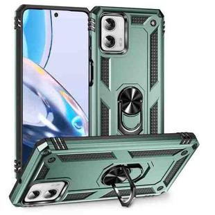 For Motorola Moto G Power 5G 2023 Shockproof TPU + PC Phone Case with Holder(Dark Green)