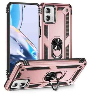 For Motorola Moto G Power 5G 2023 Shockproof TPU + PC Phone Case with Holder(Rose Gold)
