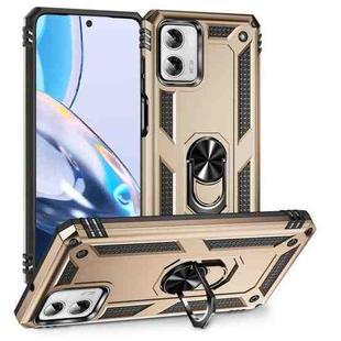 For Motorola Moto G Power 5G 2023 Shockproof TPU + PC Phone Case with Holder(Gold)