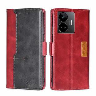 For Realme GT Neo5 Contrast Color Side Buckle Leather Phone Case(Red + Black)