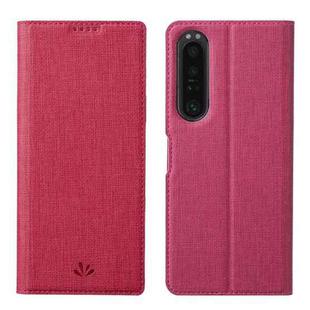 For Sony Xperia 1 V ViLi DMX Series Shockproof Magnetic Leather Phone Case(Rose Red)