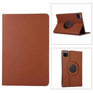 For Xiaomi Pad 6 / Pad 6 Pro 360 Degree Rotation Litchi Texture Leather Tablet Case(Brown)