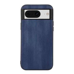 For Google Pixel 8 Yellow Cow Texture PU Phone Case(Blue)