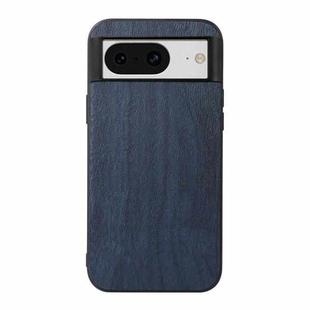 For Google Pixel 8 Wood Texture PU Phone Case(Blue)