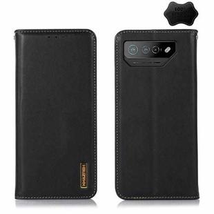 For Asus ROG Phone 7 KHAZNEH Nappa Top Layer Cowhide Leather Phone Case(Black)