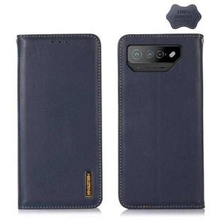 For Asus ROG Phone 7 KHAZNEH Nappa Top Layer Cowhide Leather Phone Case(Blue)