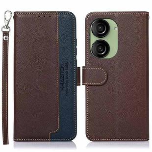 For Asus Zenfone 10 / Zenfone 9 KHAZNEH Litchi Texture Leather RFID Phone Case(Brown)