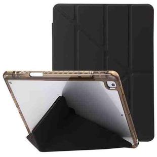 Clear Acrylic Deformation Leather Tablet Case For iPad 10.2 2019 / 10.2 2020 / 10.2 2021 / Pro 10.5 2017 / Air 10.5 2019(Black)