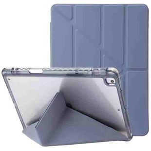 Clear Acrylic Deformation Leather Tablet Case For iPad 10.2 2019 / 10.2 2020 / 10.2 2021 / Pro 10.5 2017 / Air 10.5 2019(Lavender Purple)