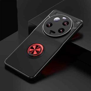 For Xiaomi 13 Ultra Metal Ring Holder TPU Phone Case(Black+Red)
