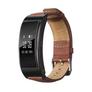 For Huawei Band 7 Glossy Leather Watch Band(Brown)