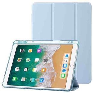 Clear Acrylic 3-Fold Leather Tablet Case For iPad 10.2 2019 / 10.2 2020 / 10.2 2021 / Pro 10.5 2017 / Air 10.5 2019(Ice Blue)