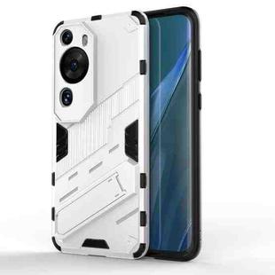 For Huawei P60 Art Punk Armor 2 in 1 PC + TPU Shockproof Phone Case with Invisible Holder(White)