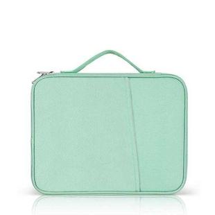 For 9.7-11 inch Laptop Portable Cloth Texture Leather Bag(Green)