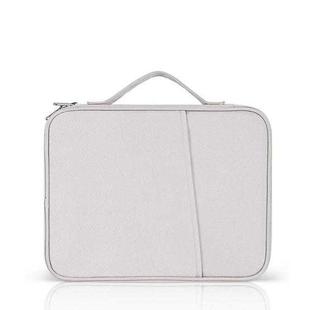 For 9.7-11 inch Laptop Portable Cloth Texture Leather Bag(White)
