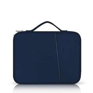 For 12.9-13 inch Laptop Portable Cloth Texture Leather Bag(Blue)