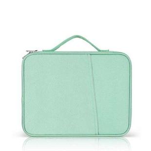 For 12.9-13 inch Laptop Portable Cloth Texture Leather Bag(Green)