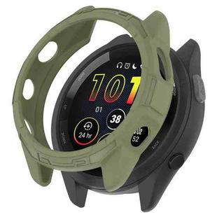 For Garmin Forerunner 265 Armor Hollow Watch Protective Case(Jungle Green)