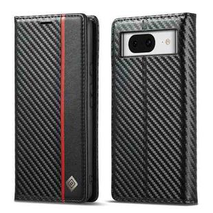 For Google Pixel 8 LC.IMEEKE Carbon Fiber Leather Phone Case(Vertical Black)
