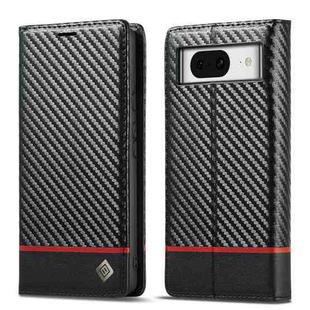 For Google Pixel 8 LC.IMEEKE Carbon Fiber Leather Phone Case(Horizontal Black)