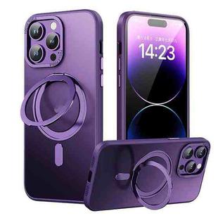 For iPhone 14 Pro Max 360 Rotating MagSafe Magnetic Skin Feel Phone Case(Purple)