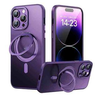 For iPhone 14 Pro 360 Rotating MagSafe Magnetic Skin Feel Phone Case(Purple)