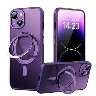 For iPhone 14 Plus 360 Rotating MagSafe Magnetic Skin Feel Phone Case(Purple)